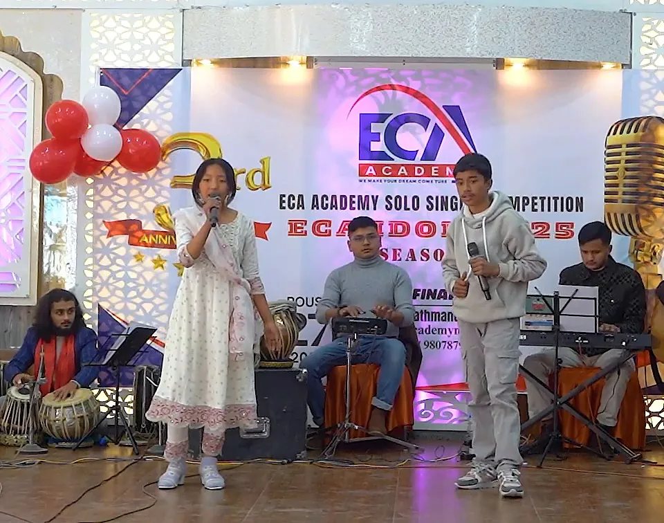 Two young singers at the ECA 3rd anniversary show